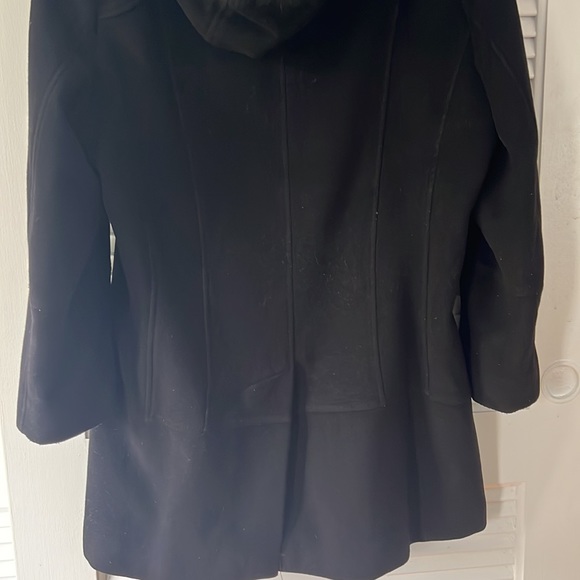 Gorgeous SACHI wool & cashmere 3/4 length coat w/ fur trimmed hood - Picture 10 of 10